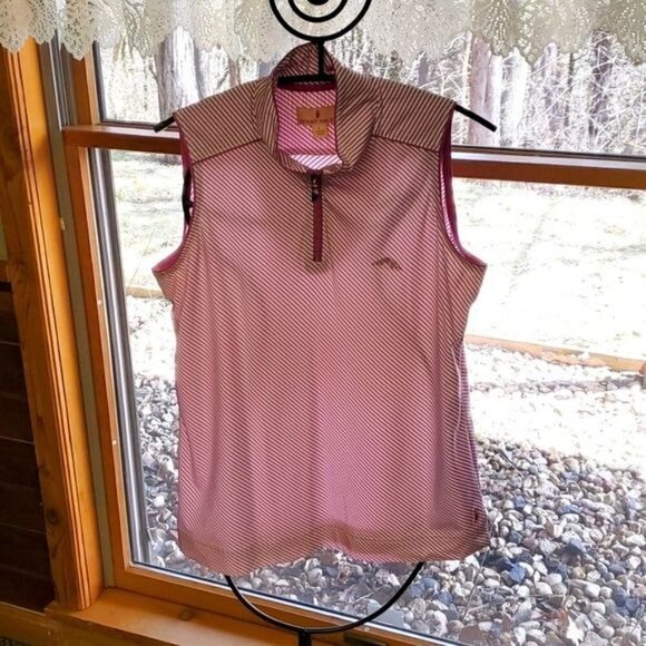 Sport Haley Embroidered 1/4 Zip Pullover Sleeveless Athletic Sz. L Top - Picture 1 of 7